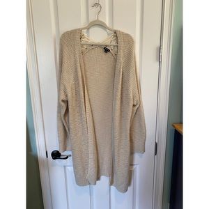 TORRID cream cardigan, size 4XL with lace up back